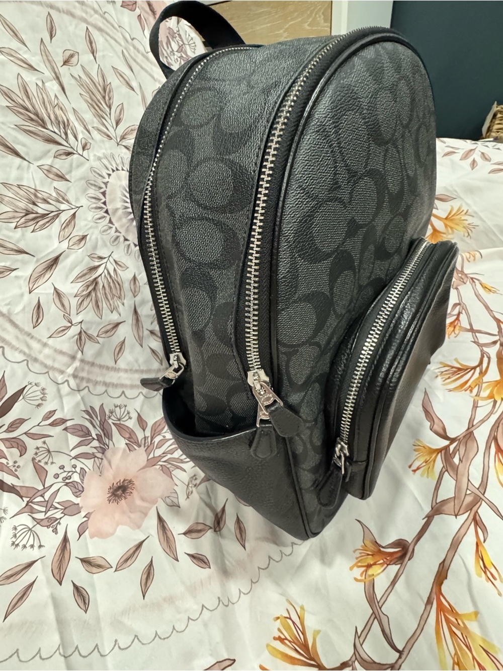 Coach Black Signature Logo Backpack - Picture 2 of 12